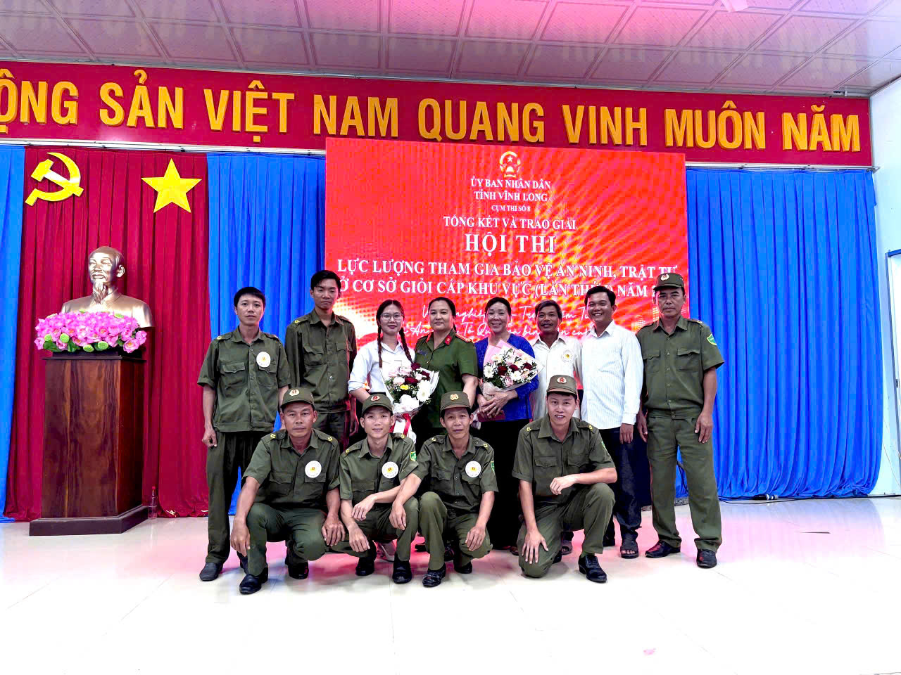 Lực lượng tham gia bảo vệ ANTT ở cơ sở xã Mỹ Long đạt giải Khuyến khích và giải "Xử lý tình huống hay nhất" tại Hội thi cấp khu vực